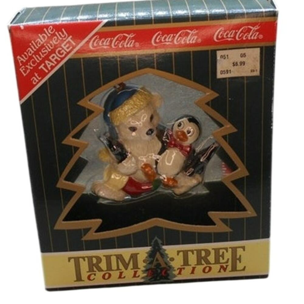 Coca-Cola Christmas Trim-A-Tree Bear & Penguin Stocking Vintage 1997 Target Exc.